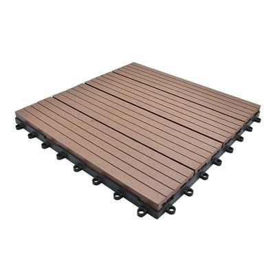 Graan optioneel synthetisch WPC DIY-dektegels voor buitenvloerversiering in aangepaste lengte