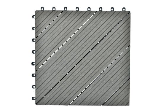 Graan optioneel synthetisch WPC DIY-dektegels voor buitenvloerversiering in aangepaste lengte
