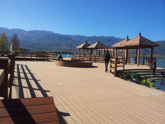 Buitenvloerversiering Op maat gemaakt 75mm*25mm Hout Plastic Composite WPC Decking NY75*25