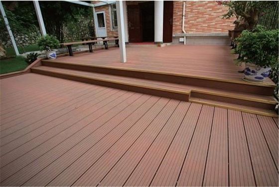 Buiten 150mm*25mm hout plastic composiet/WPC-dekbedekking voor dekmaterialen Veerkrachtig