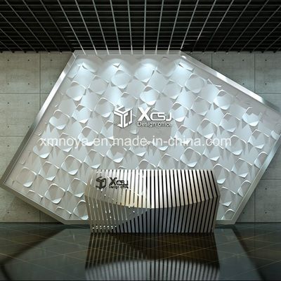 Op maat gemaakte 500mmx500mm brandwerend 3D PVC-paneel voor Enterprise Image Wall Background