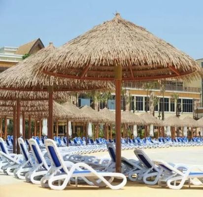 Op maat gemaakte brandwerende synthetische tropische rieten dakpannen voor hotel-HDPE Tiki Huts