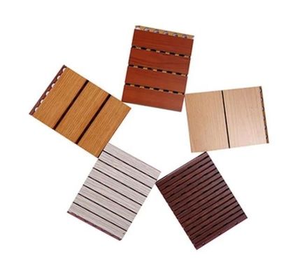 2 inch dikte houten gaten en streeppaneel akoestisch wandpaneel voor bouwmaterialen