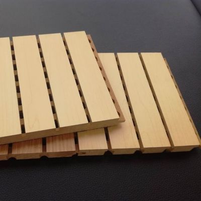 600*600 brandwerend akoestisch geluidsabsorptie houten paneel voor wanddecoratie
