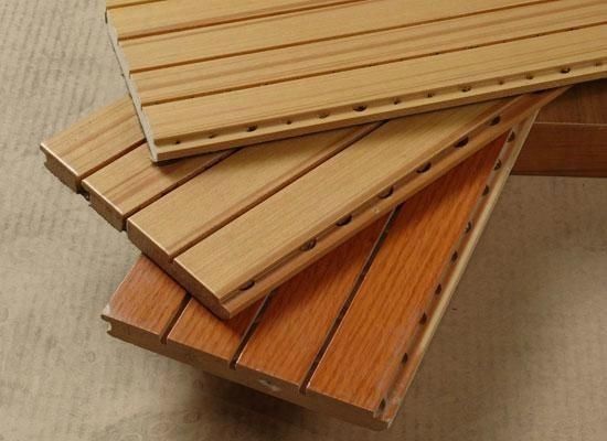 600*600 vierkantrand brandwerend akoestisch houten MDF wandpaneel voor interieur