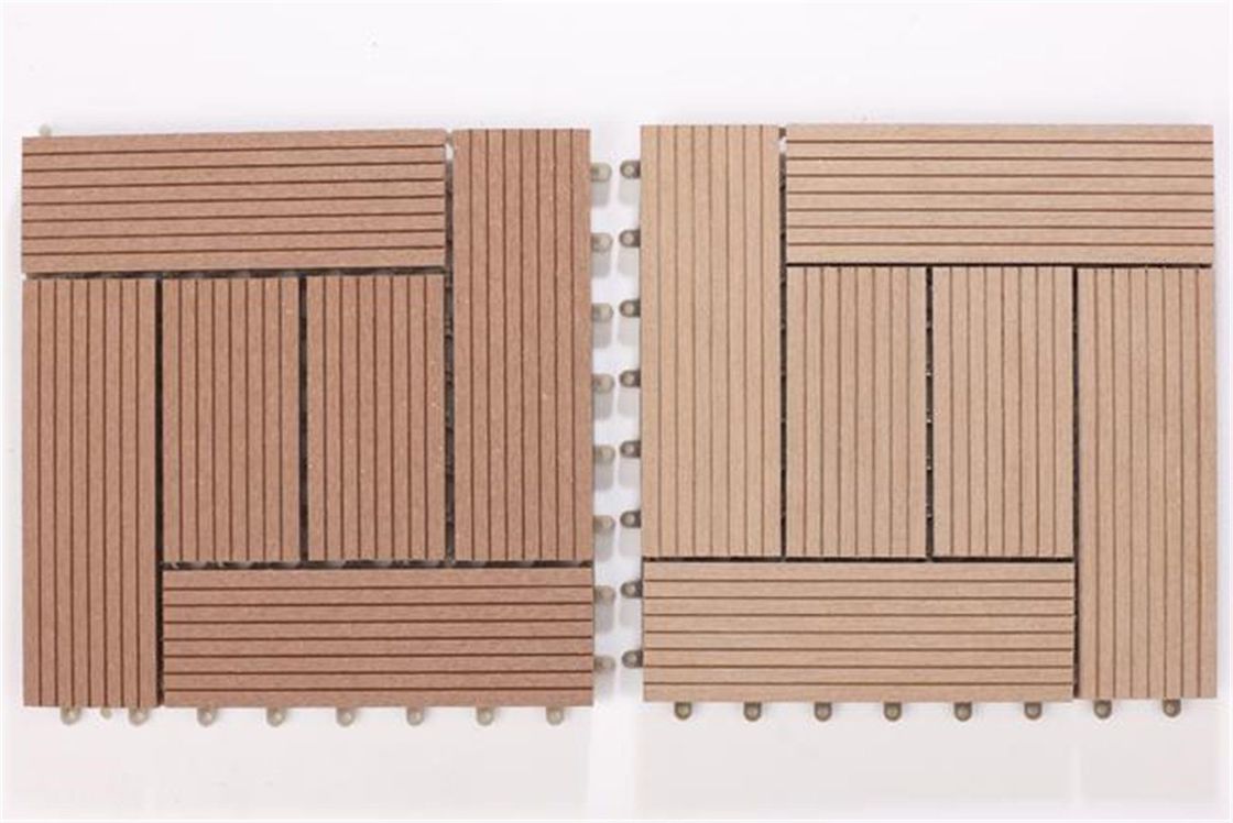 Houtkorrelpatroon WPC buitendekvloertegels voor synthetisch hout plastic composiet
