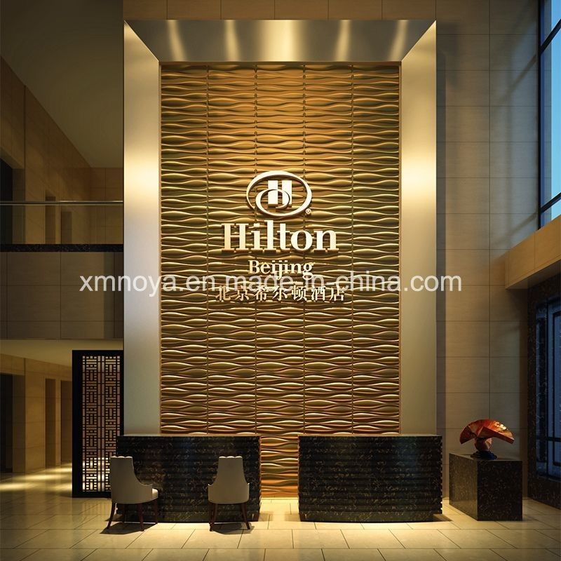 Branddicht geluidsopname 3D wandpaneel in 500 mm * 500 mm Grootte voor hotellobby-inrichting