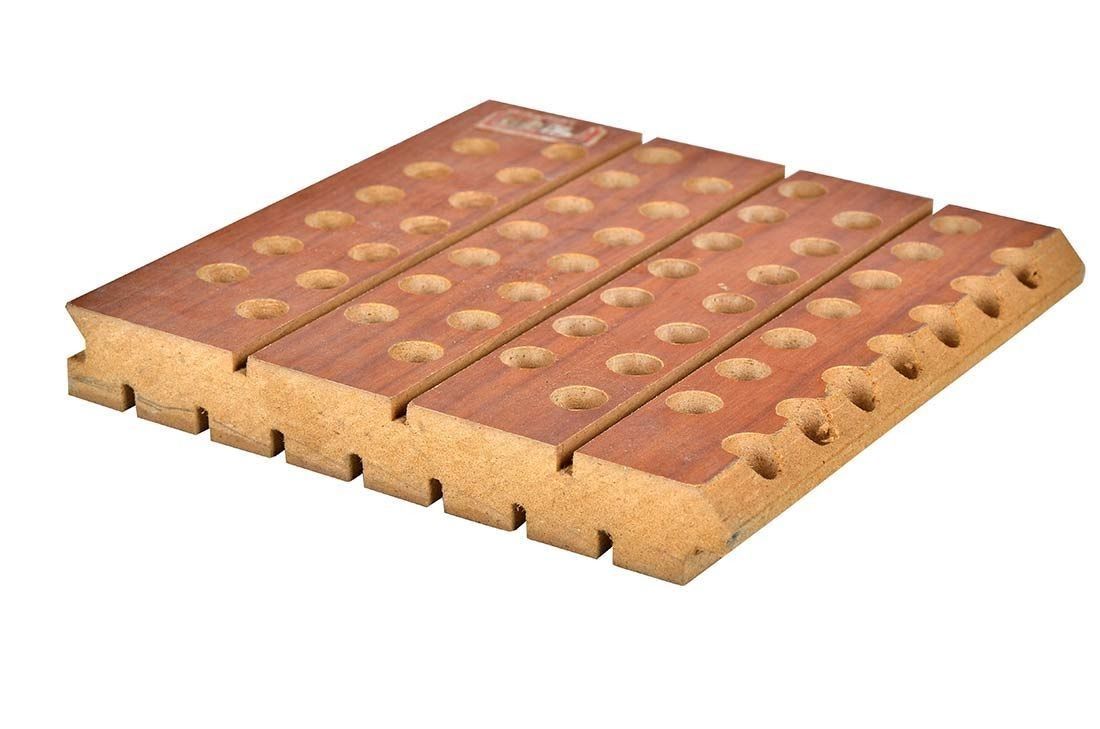 Decoratieve wand micro geperforeerd akoestisch houten bord met vierkant rand DSC 9994