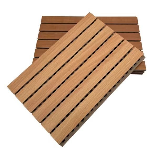 Perforated Wooden Acoustic Panels 600*600 Sound Absorption Gebouw decoratief materiaal